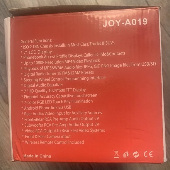 NWT SJOYBRING 7” HD Touchscreen Double Din Car Stereo TOUCHSCREEN‎ - Picture 3 of 12